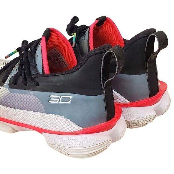 Under Armour Curry 7 Youth Size 6 Y/38.5 Shoes underrated Black/Gray Red Low - Picture 5 of 8